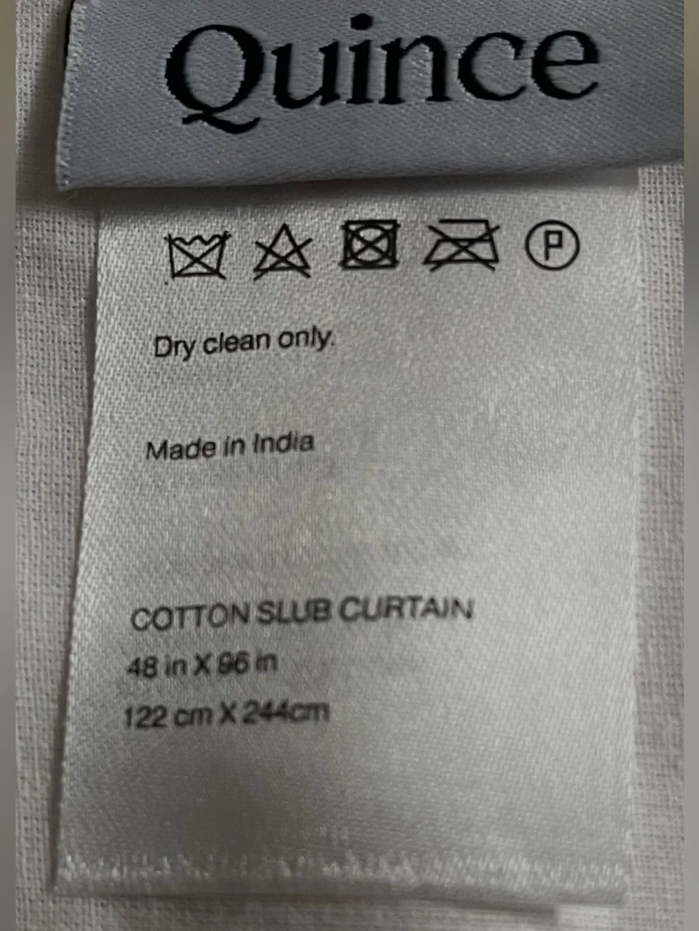 NWOT Quince Cotton Slub Curtain - Single Panel, 48 X 96 (Natural)